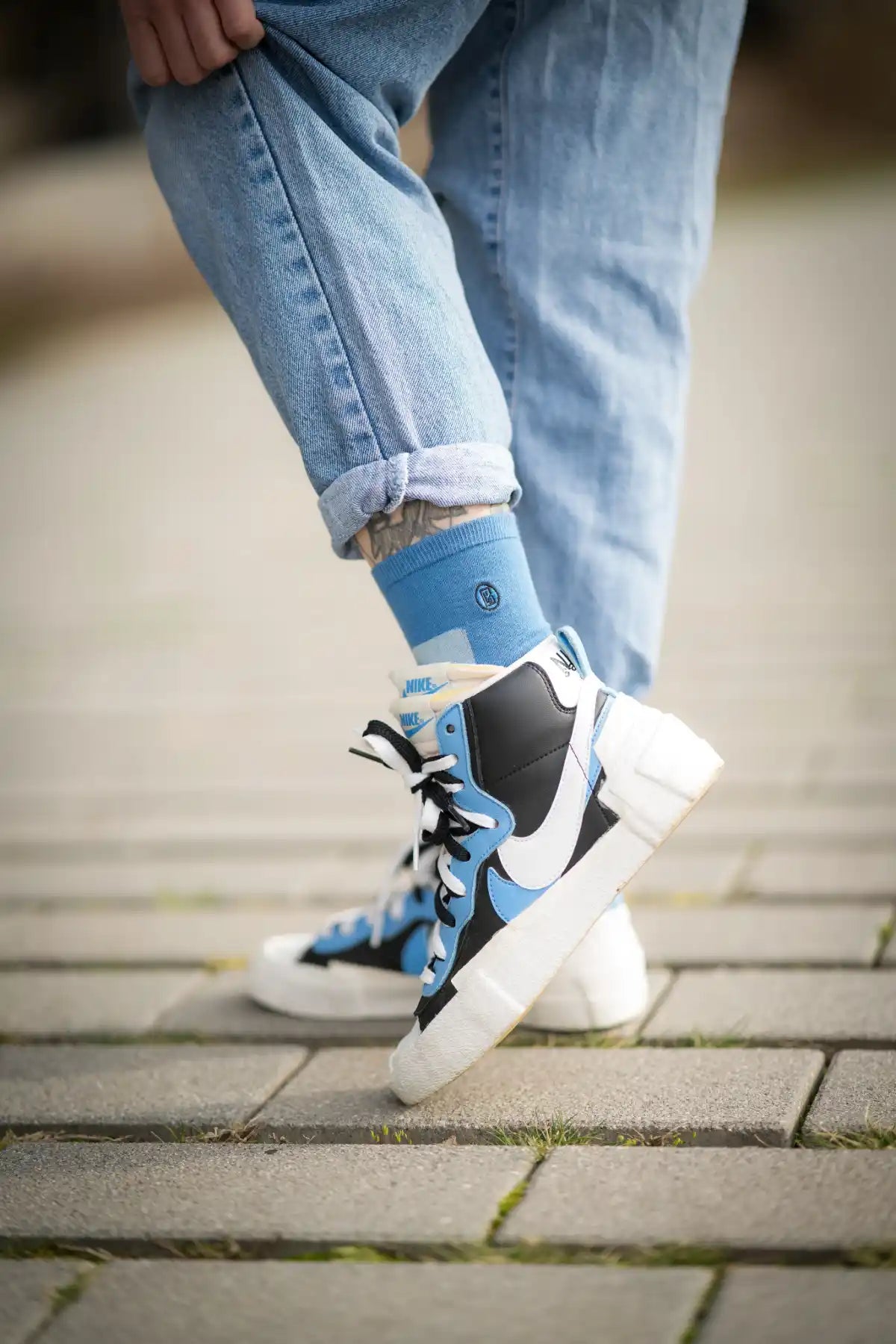 Chaussures Topiq Bloc bleues avec Swoosh Nike bleu assorti